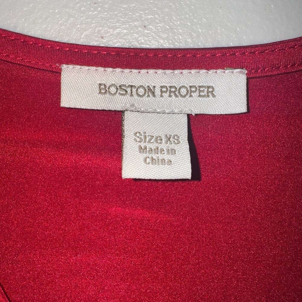 Boston Proper Women XS Top Classic Staple Bold Going Out Cold Shoulder Tie Front - Picture 9 of 12